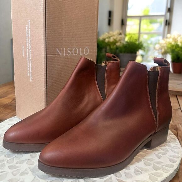 NISOLO Anthropologie $228 Chelsea Boots Women’s 9 Leather Ankle NEW Sustainable - Picture 4 of 16